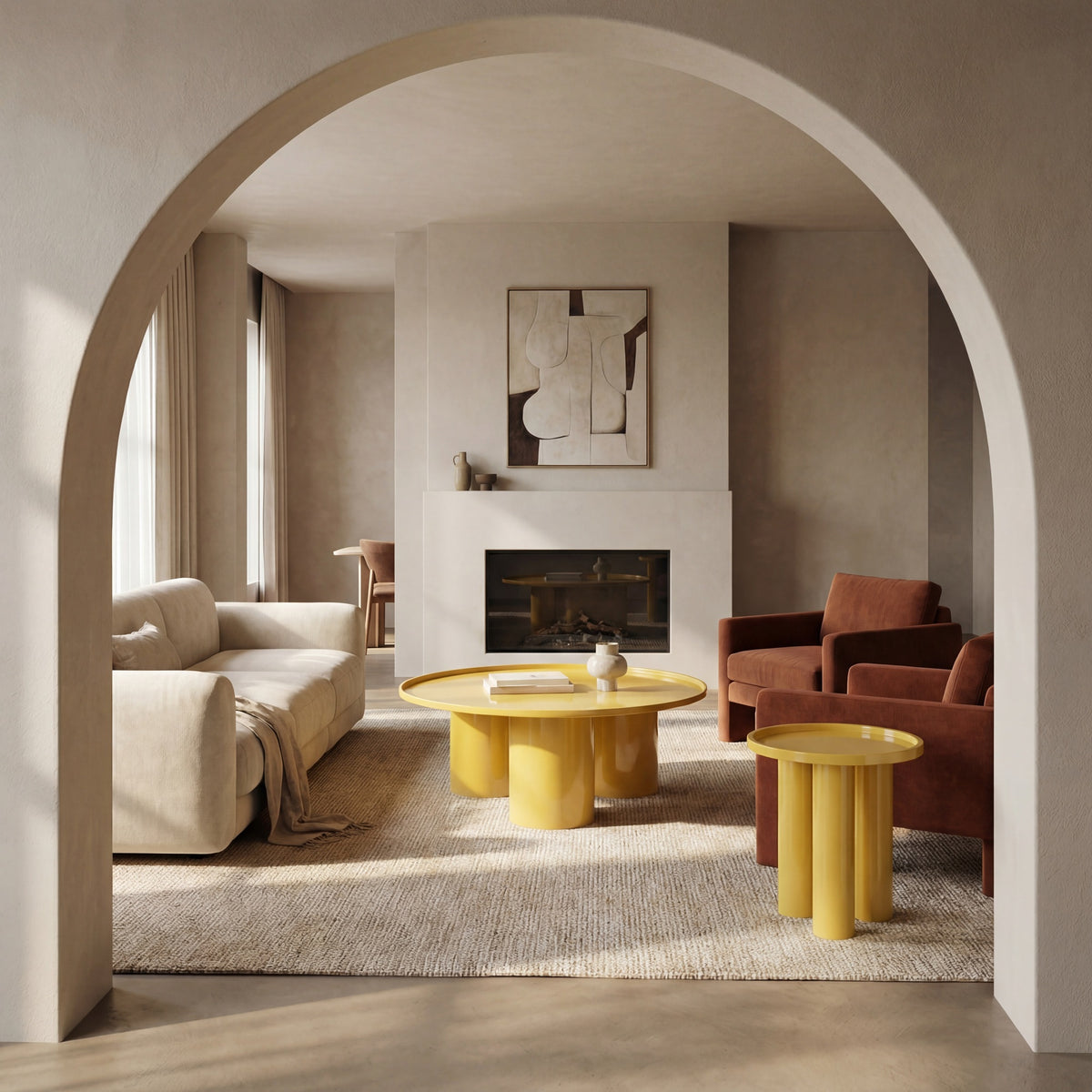 Sofia Enamel End Table Yellow Ochre by Urbia - detail 5