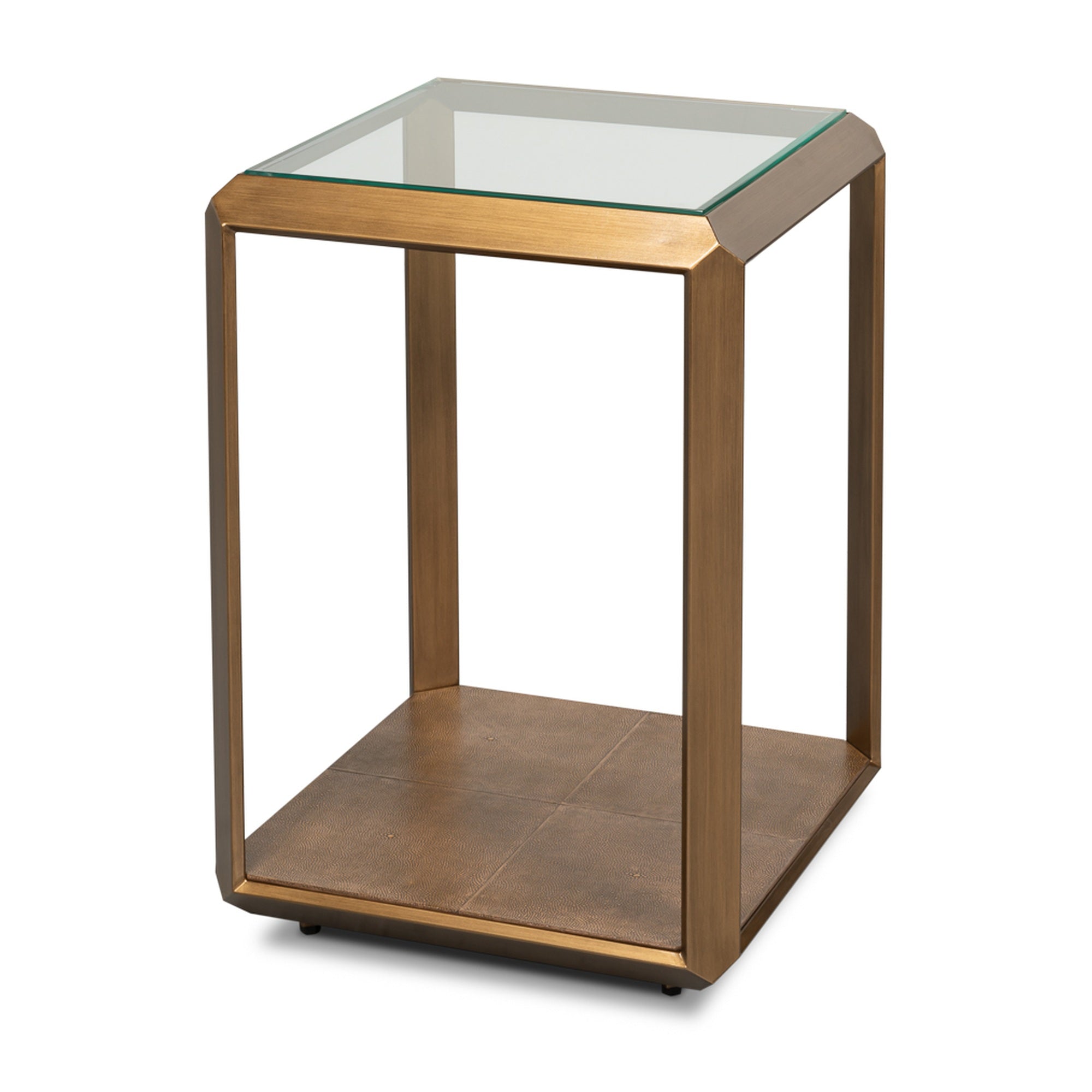 Gilbert Shagreen Side Table, Tawny Brown by Sarreid Ltd