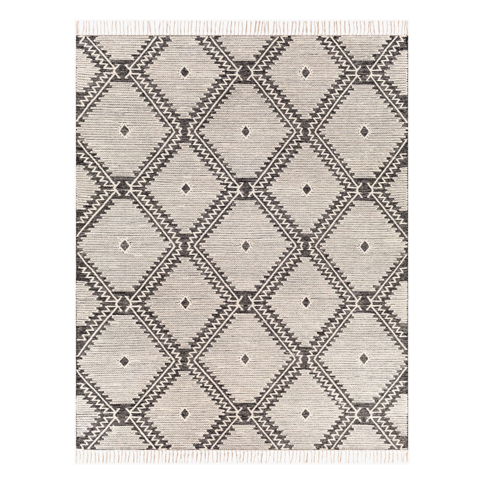 Bedouin Black/Cream Handmade Rug - 10' x 14'