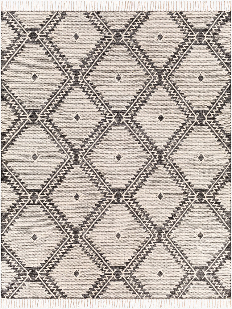 Bedouin Black/Cream Handmade Rug - 10' x 14'