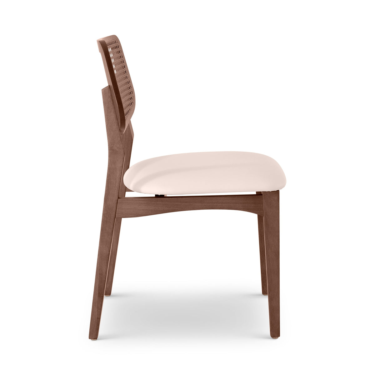 Beth Cane Dining Chair Nogal, Shimmy Cream Vinyl, Nogal Cane by Urbia - detail 3