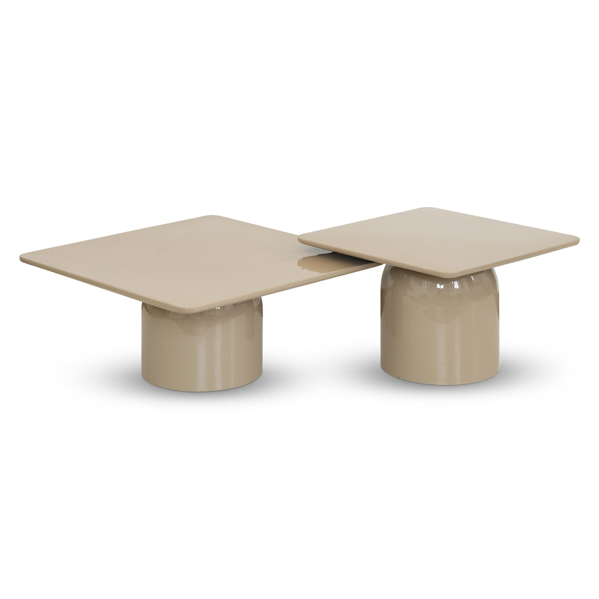 Alessia Nesting Coffee Tables, Tall Latte Taupe / Short Latte Taupe by Urbia - product view