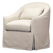 Becky Slipcovered Swivel Chair in Tribecca Natural