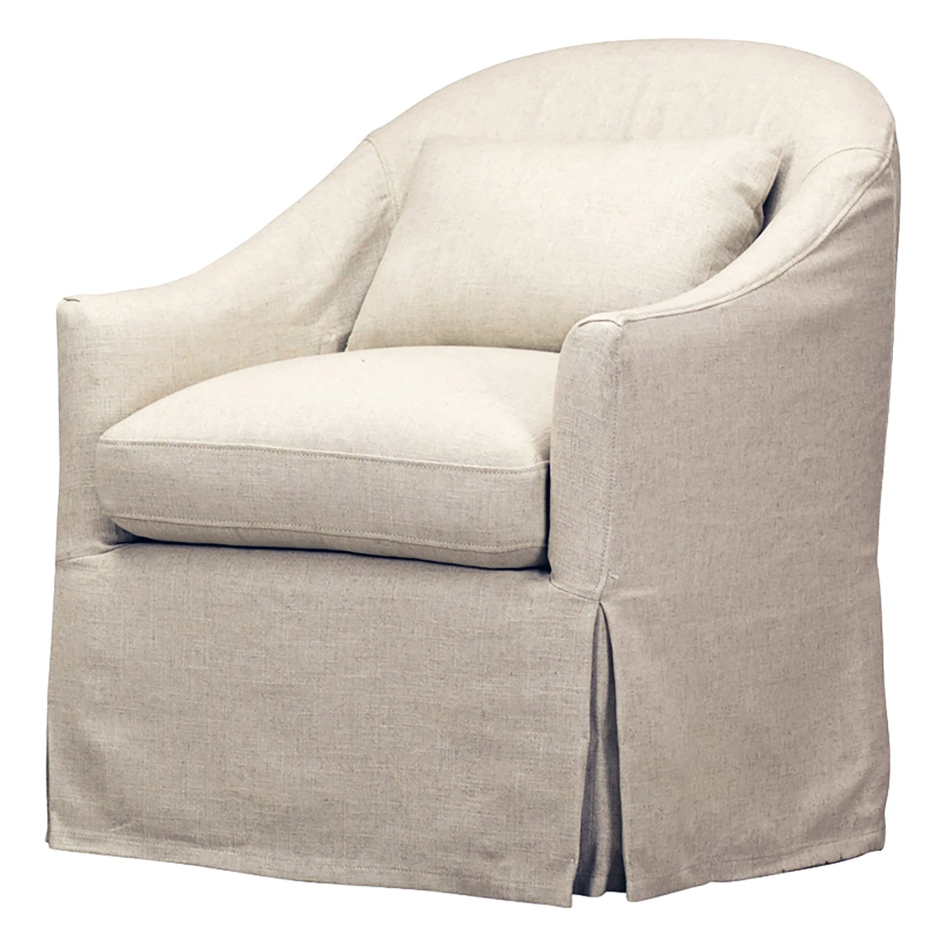 Becky Slipcovered Swivel Chair in Tribecca Natural