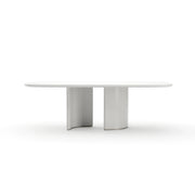 Tobie Rec Dining Table - Almond Milk Soft Silver Paint 96" by Caracole