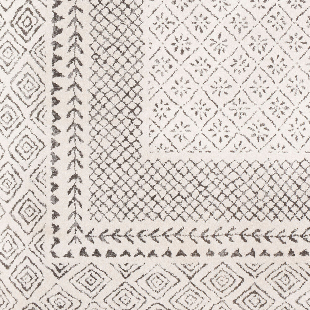 Bahar Charcoal/Light Beige Machine Woven Rug - swatch