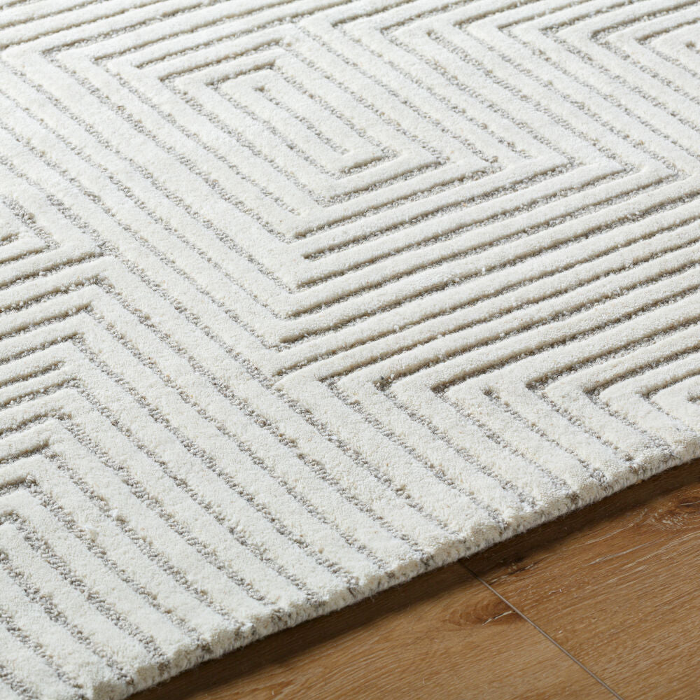 Brook Beige/Cream Handmade Rug - texture