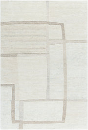 Brook Denim/Light Beige Handmade Rug - 2' x 3'