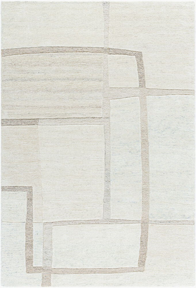 Brook Denim/Light Beige Handmade Rug - 2' x 3'