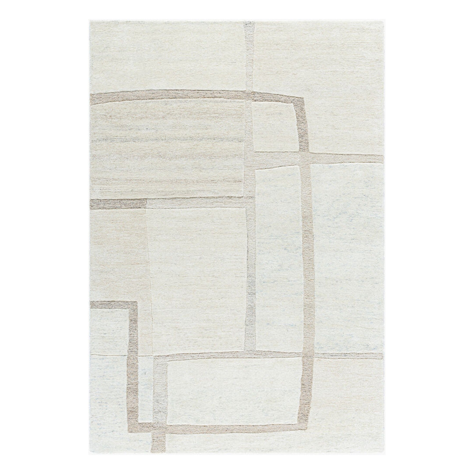 Brook Denim/Light Beige Handmade Rug - 2' x 3'