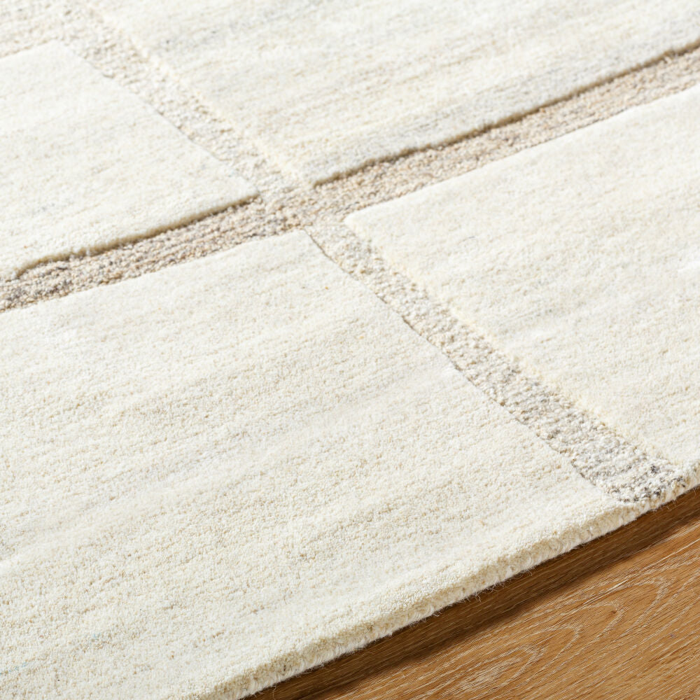 Brook Denim/Light Beige Handmade Rug - texture