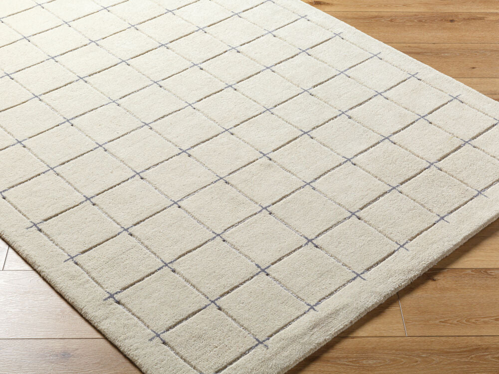 Brook Charcoal/Tan Handmade Rug - corner