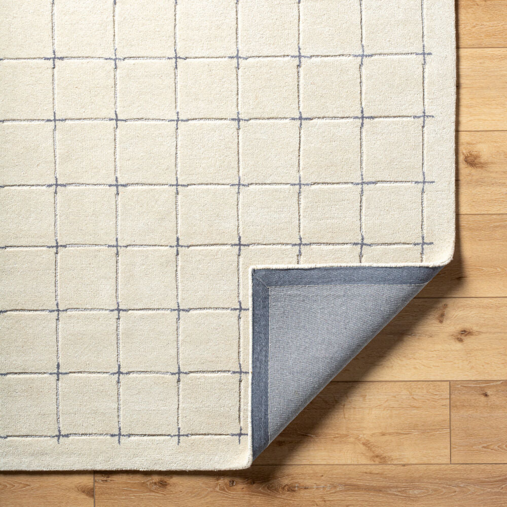 Brook Charcoal/Tan Handmade Rug - fold