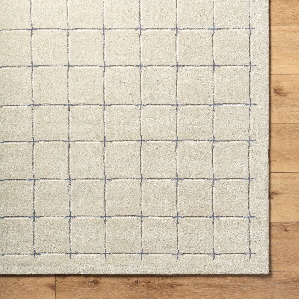 Brook Charcoal/Tan Handmade Rug - overhead