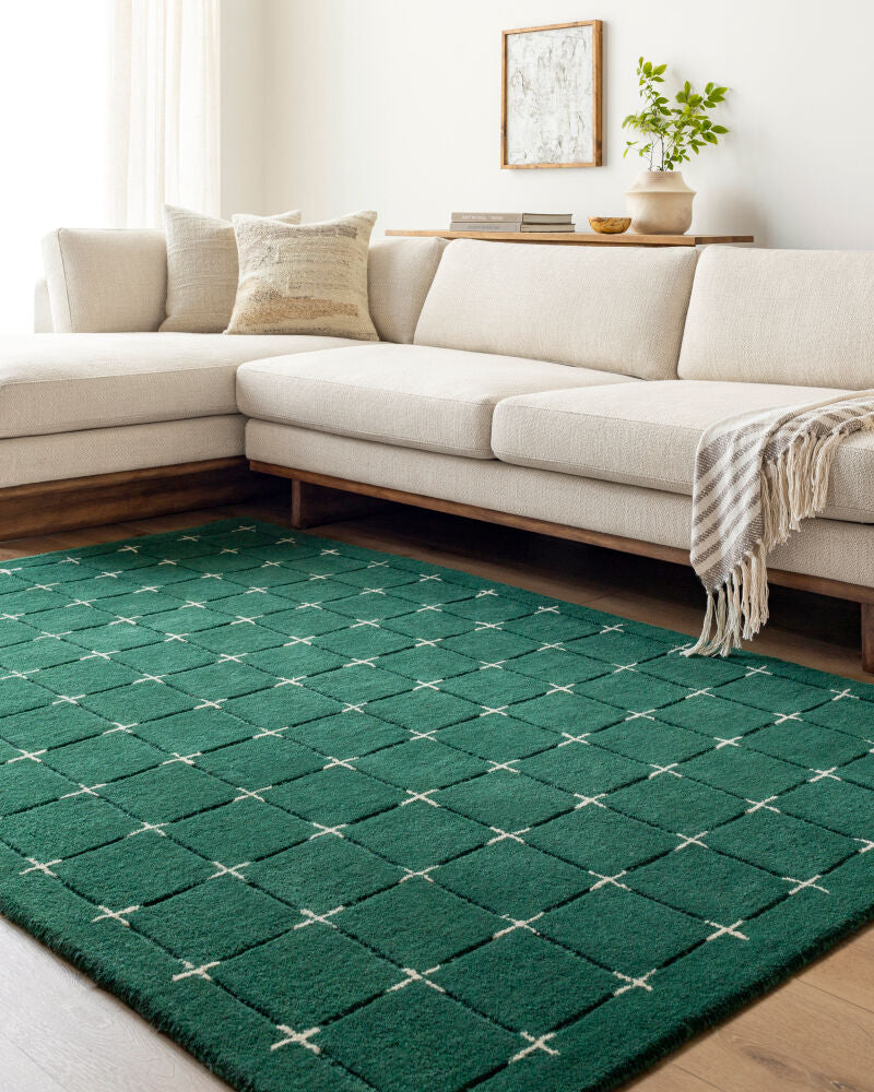 Brook Dark Green/Light Beige Handmade Rug BKO-2333 - roomscene