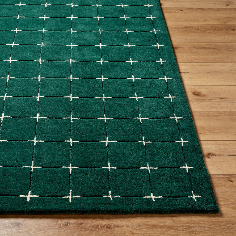 Brook Dark Green/Light Beige Handmade Rug BKO-2333 - front