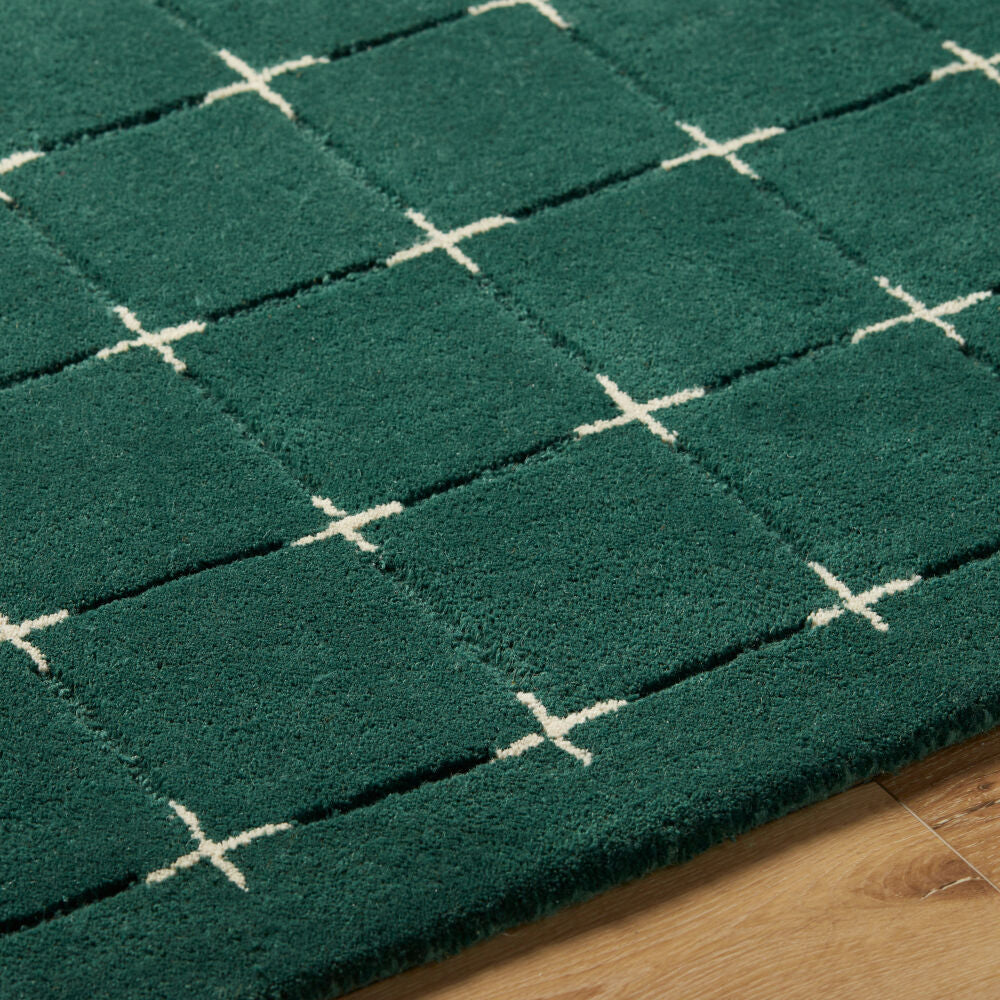 Brook Dark Green/Light Beige Handmade Rug BKO-2333 - texture