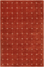 Brook Light Beige/Rust Handmade Rug - 3' x 10'