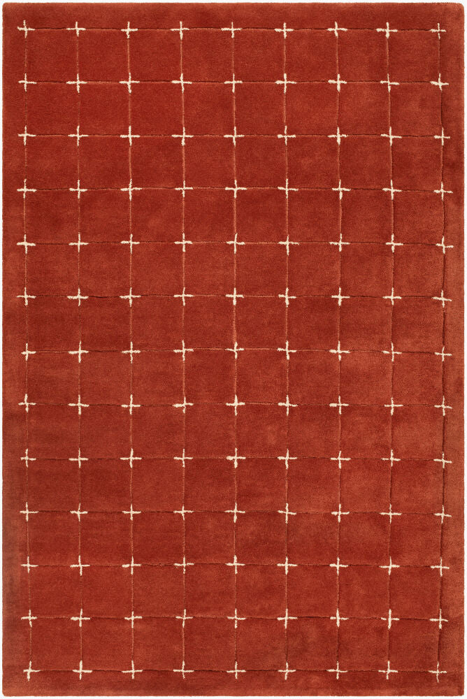 Brook Light Beige/Rust Handmade Rug - 3' x 10'
