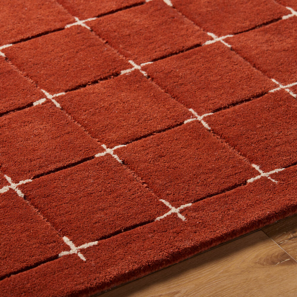 Brook Light Beige/Rust Handmade Rug - texture