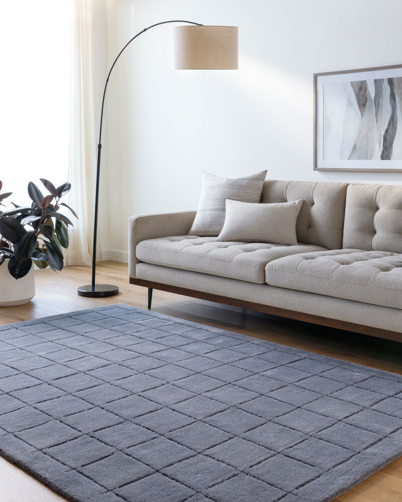 Brook Black/Charcoal Handmade Rug - roomscene