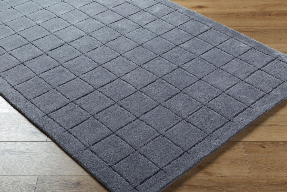 Brook Black/Charcoal Handmade Rug - corner
