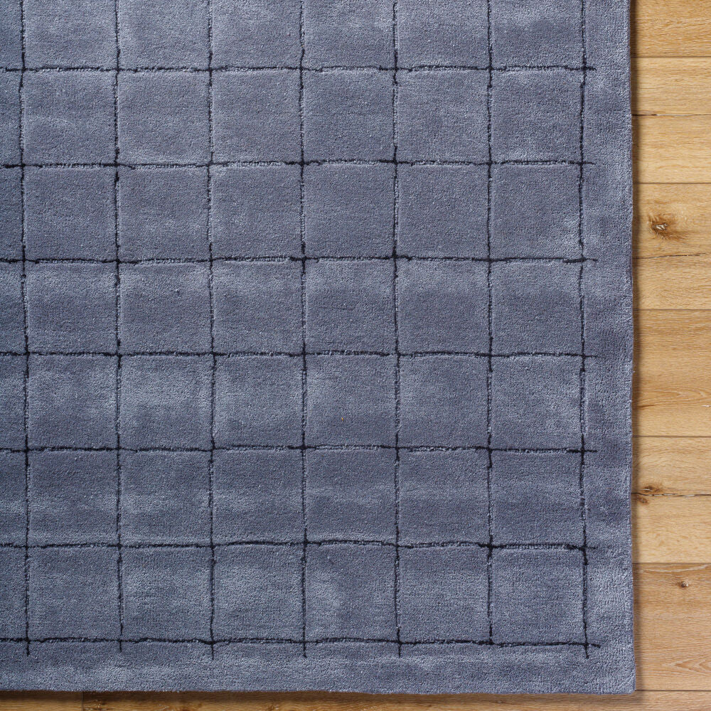 Brook Black/Charcoal Handmade Rug - overhead