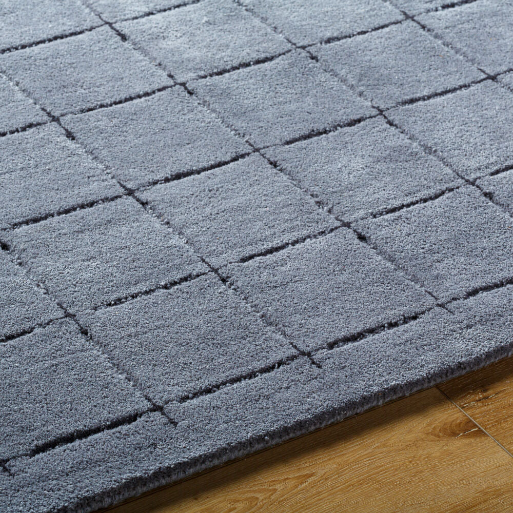 Brook Black/Charcoal Handmade Rug - texture
