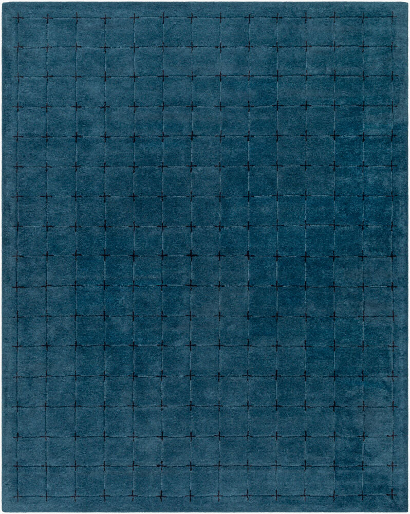 Brook Black/Dark Blue Handmade Rug - 2' x 3'