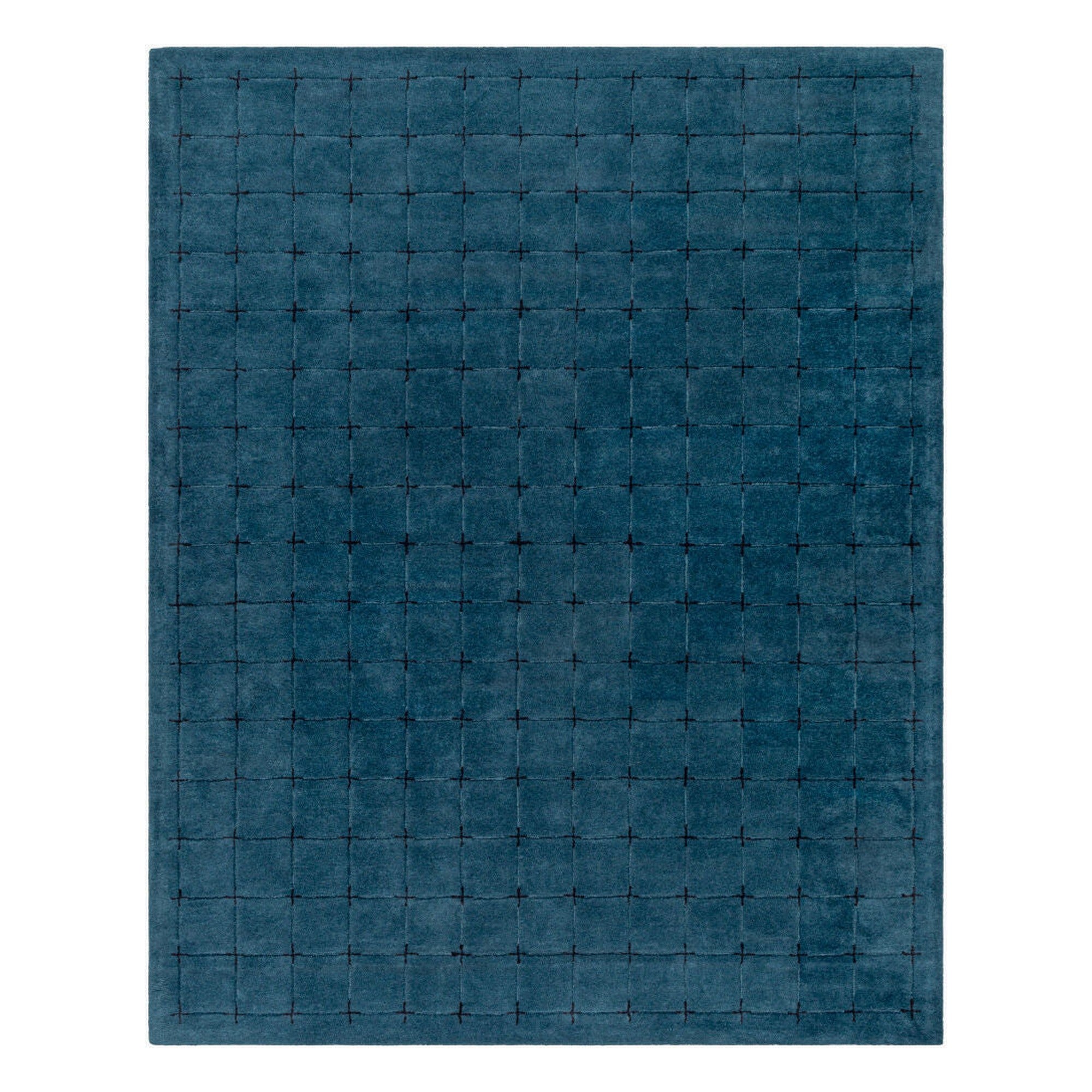 Brook Black/Dark Blue Handmade Rug - 2' x 3'