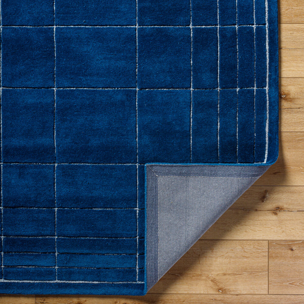 Brook Dark Blue/Medium Gray Handmade Rug - fold