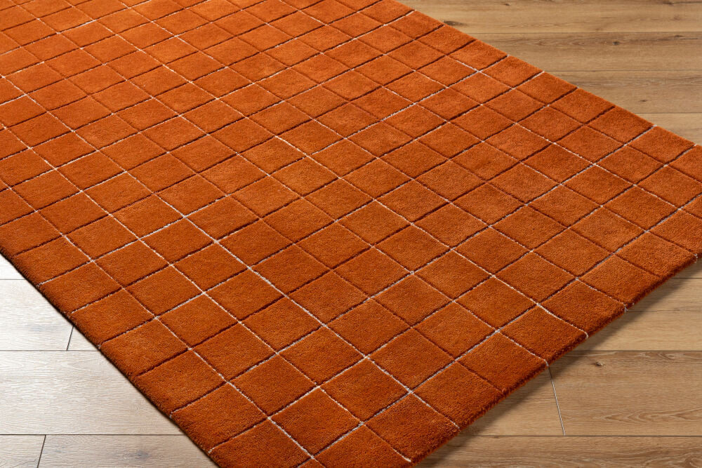 Brook Rust/Tan Handmade Rug - corner