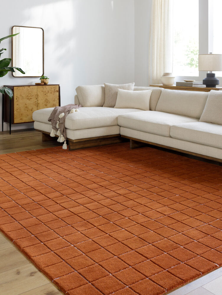Brook Rust/Tan Handmade Rug - roomscene
