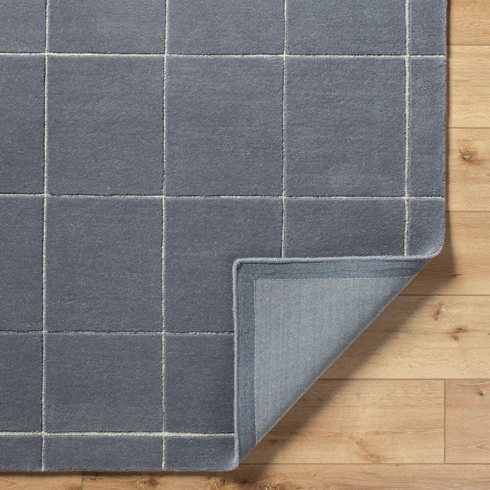 Brook Charcoal/Oatmeal Handmade Rug - fold