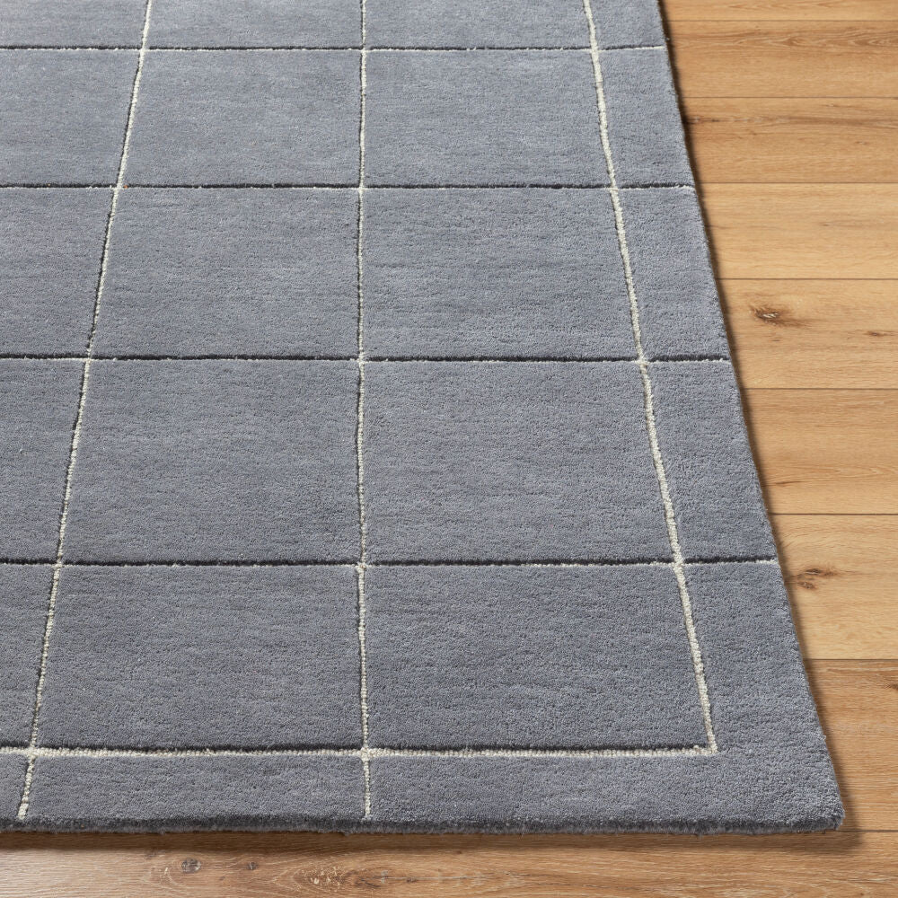 Brook Charcoal/Oatmeal Handmade Rug - front