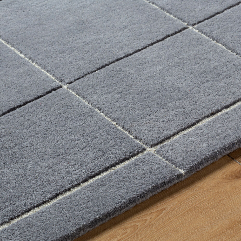 Brook Charcoal/Oatmeal Handmade Rug - texture