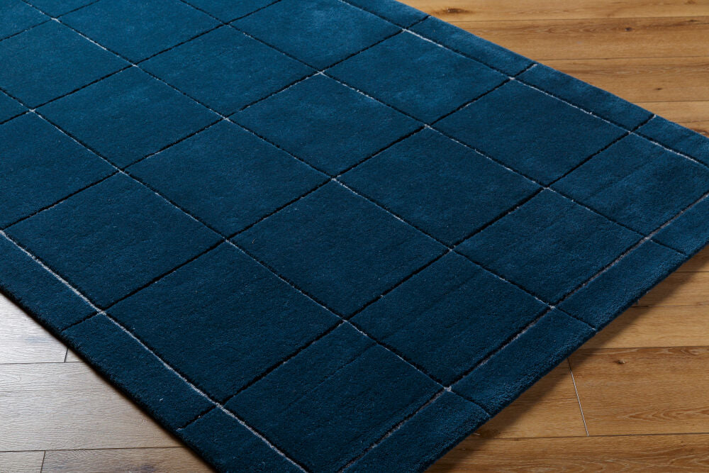 Brook Deep Teal/Seafoam Handmade Rug - corner