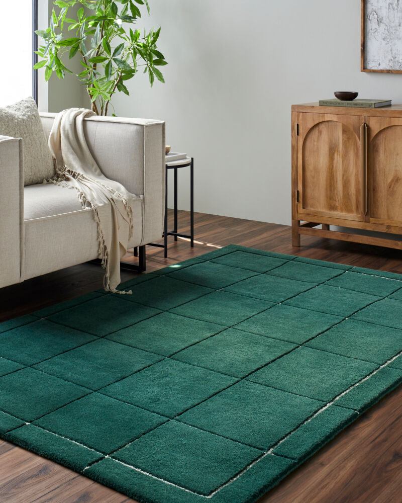 Brook Dark Green/Light Beige Handmade Rug BKO-2351 - roomscene