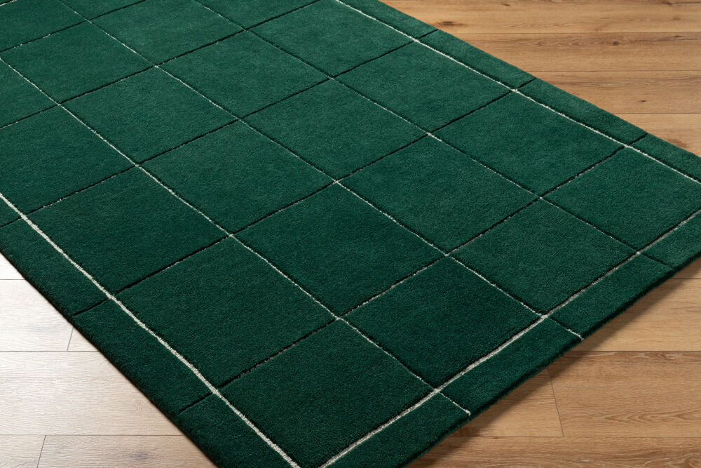 Brook Dark Green/Light Beige Handmade Rug BKO-2351 - corner