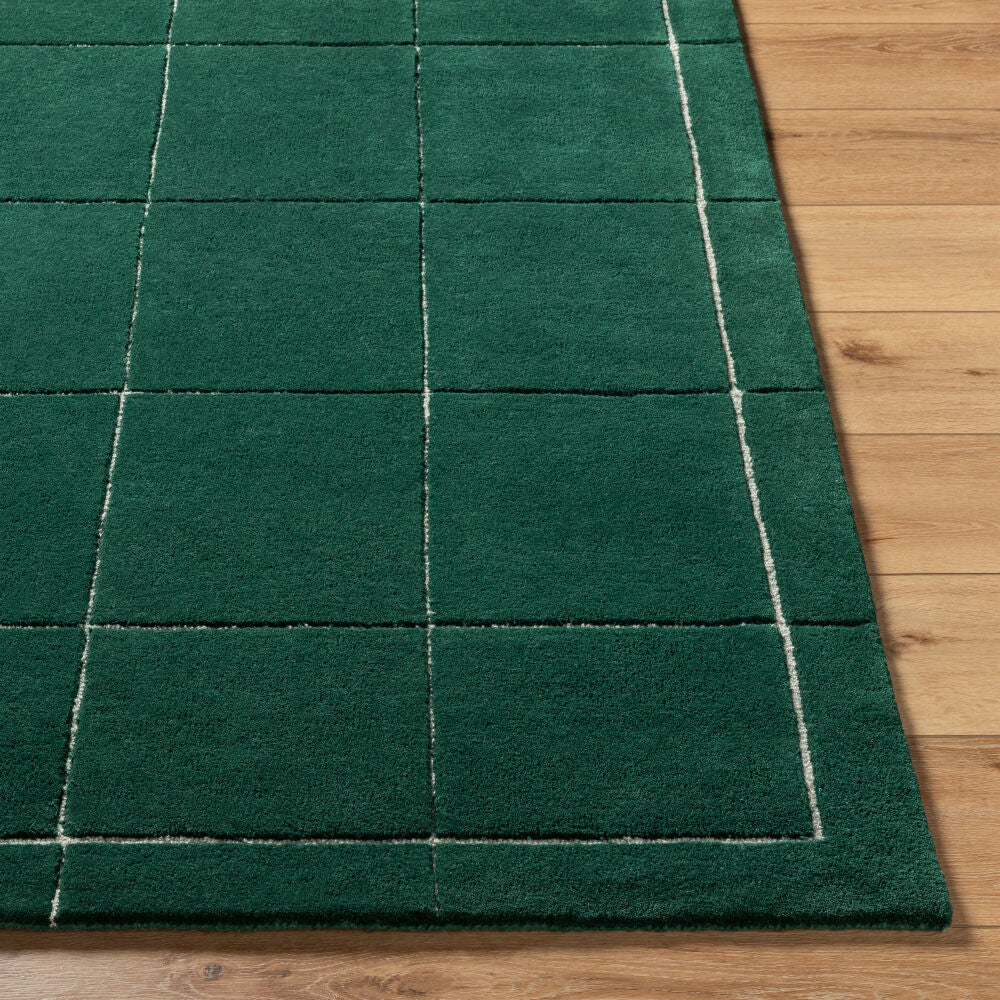 Brook Dark Green/Light Beige Handmade Rug BKO-2351 - front