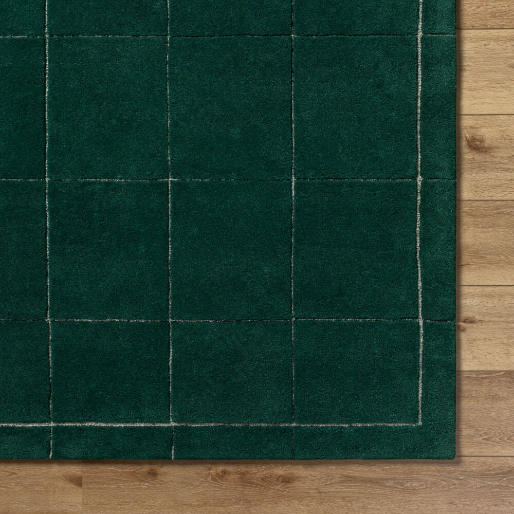 Brook Dark Green/Light Beige Handmade Rug BKO-2351 - overhead