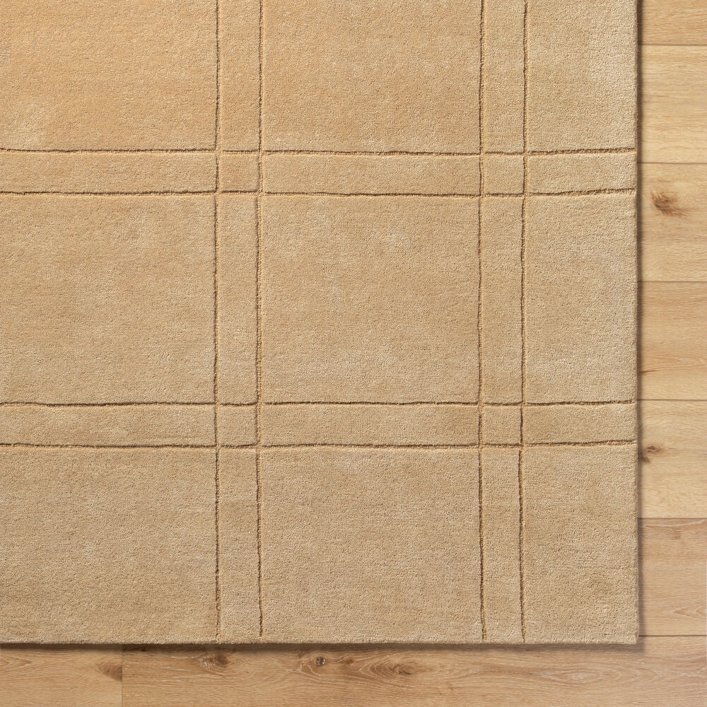 Brook Tan Handmade Rug - overhead