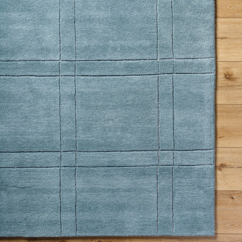 Brook Sage/Seafoam Handmade Rug - overhead