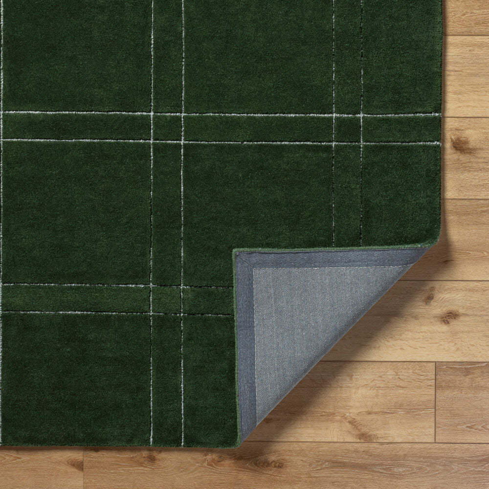 Brook Dark Green/Light Slate Handmade Rug - fold