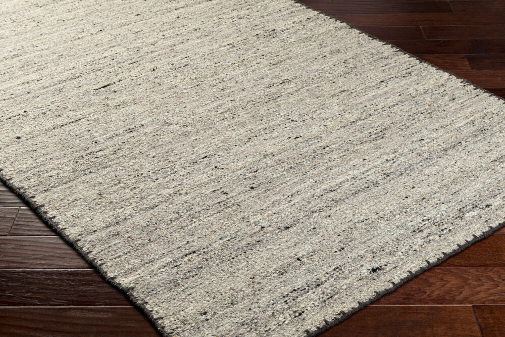 Berkeley Black/Taupe Handmade Rug - corner