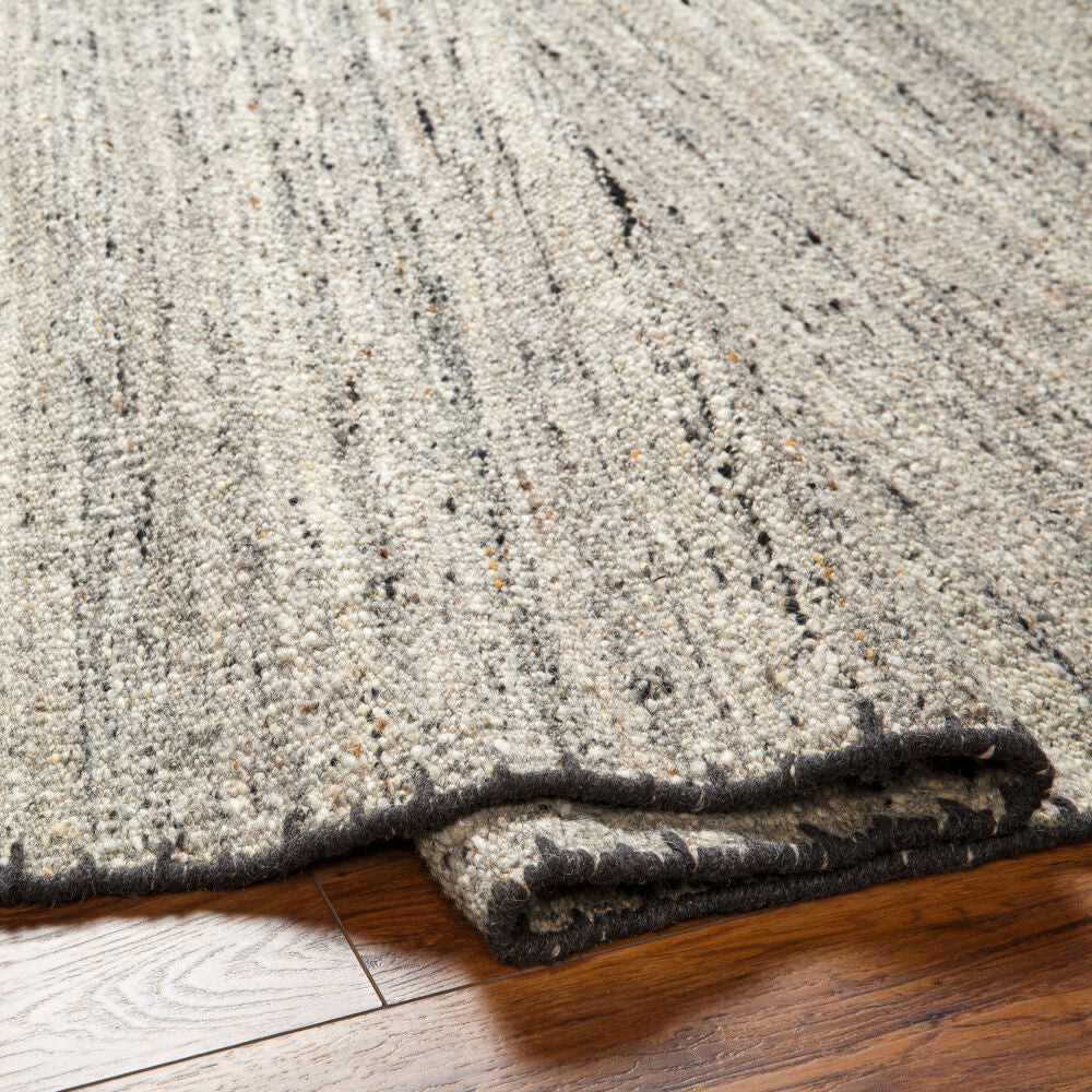 Berkeley Black/Taupe Handmade Rug - fold
