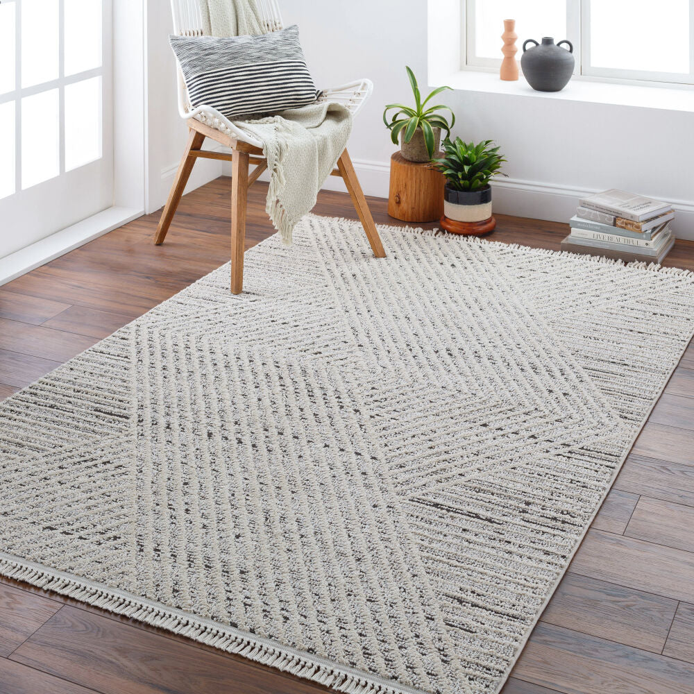 Berlin Dark Brown/Sage Machine Woven Rug BLR-2302 - roomscene
