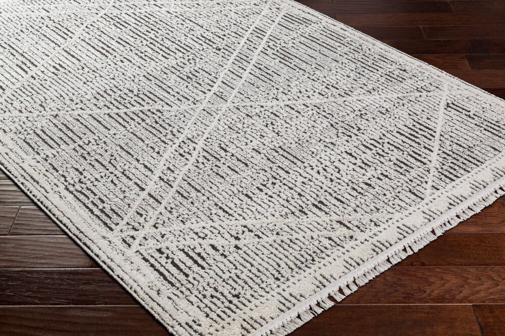 Berlin Dark Brown/Sage Machine Woven Rug BLR-2306 - corner