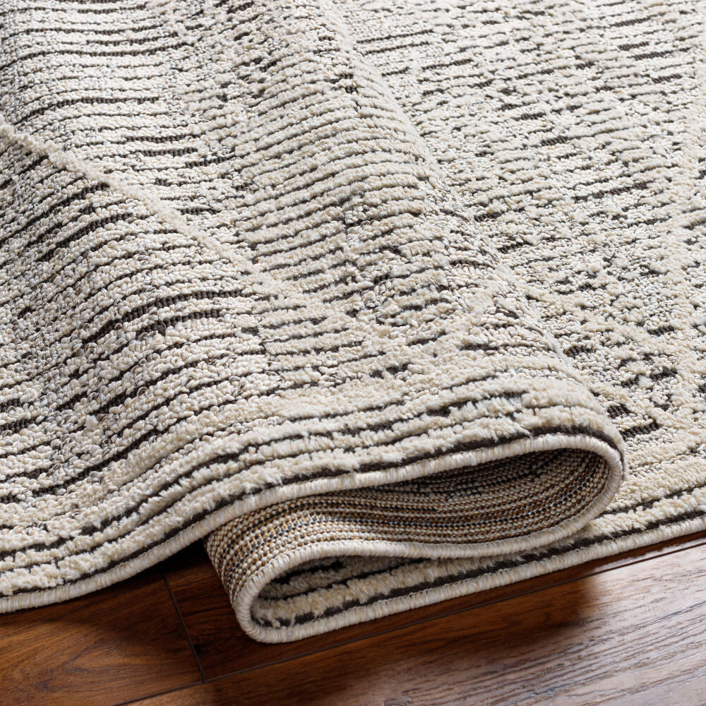 Berlin Dark Brown/Sage Machine Woven Rug BLR-2306 - fold