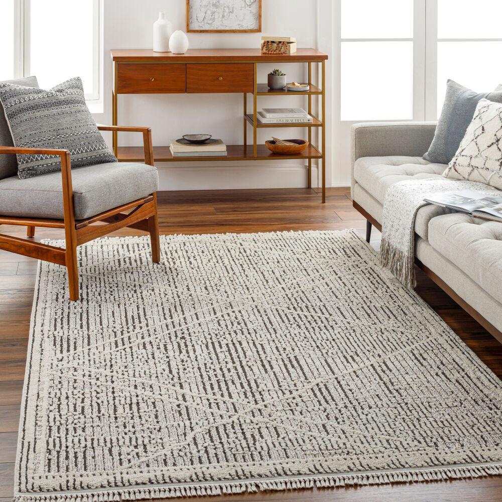 Berlin Dark Brown/Sage Machine Woven Rug BLR-2306 - roomscene